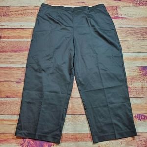 CC - Alfred Dunner Womens Pull-On Pants Plus Size 24W Cropped Black Pockets NWT